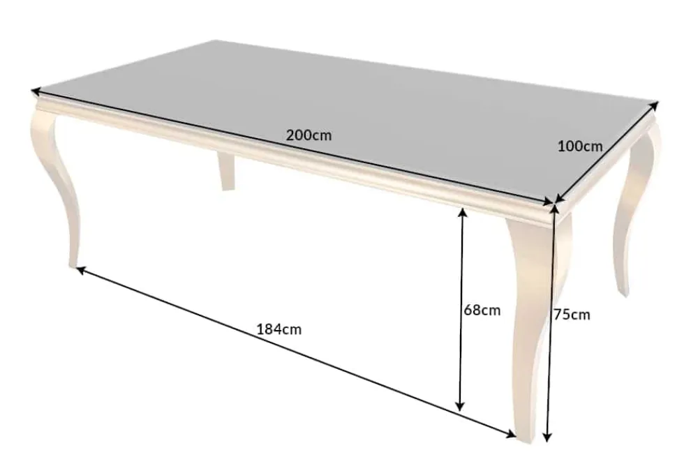 Riess-Ambiente Esstische > Eleganter Design Esstisch MODERN BAROCK 200cm schwarz gold Edelstahl Opalglas Tischplatte