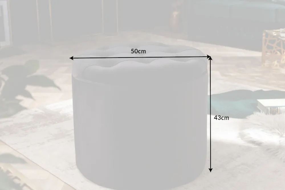 Riess-Ambiente Sitzhocker|Samt Möbel > Eleganter Hocker MODERN BAROCK 50cm schwarz Samt Aufbewahrungkorb