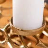 Riess-Ambiente Goldene Möbel|Kerzenständer > Eleganter Kerzenhalter ABSTRACT 38cm gold Kranz aus Ästen für 4 Kerzen