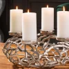 Riess-Ambiente Kerzenständer > Eleganter Kerzenhalter ABSTRACT 38cm silber Kranz aus Ästen für 4 Kerzen