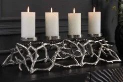 Riess-Ambiente Kerzenständer > Eleganter Kerzenhalter ABSTRACT 60cm silber für 4 Kerzen