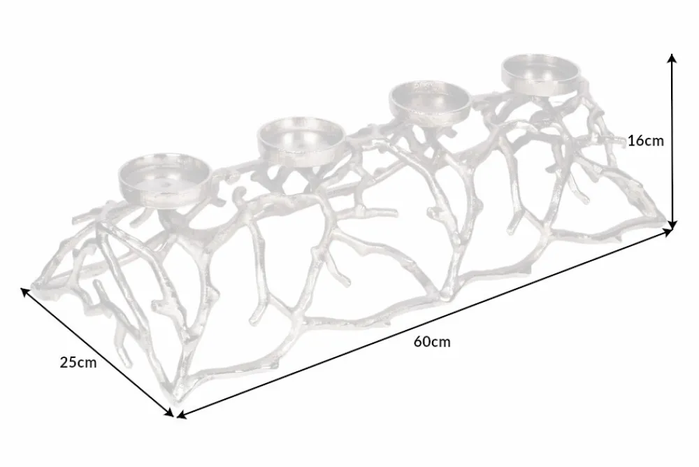 Riess-Ambiente Kerzenständer > Eleganter Kerzenhalter ABSTRACT 60cm silber für 4 Kerzen