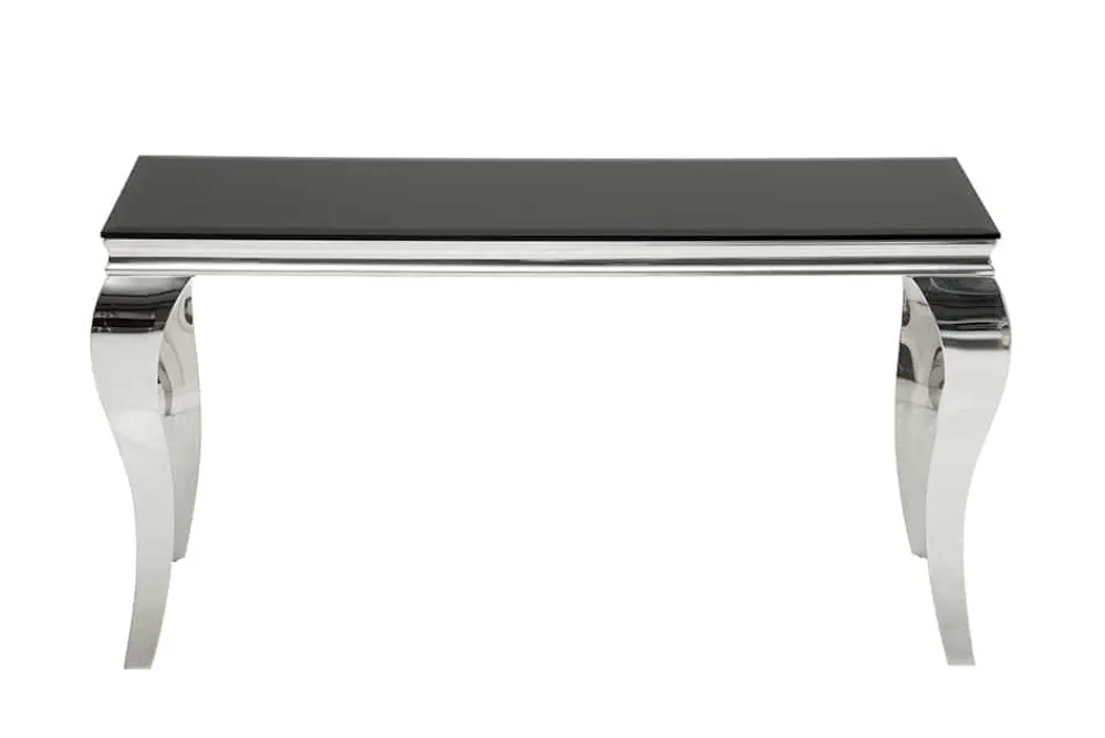 Riess-Ambiente Konsolentische > Eleganter Konsolentisch MODERN BAROCK 145cm schwarz Opalglas Edelstahlbeine