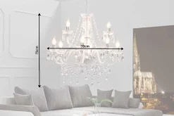Riess-Ambiente Hängelampen|Kronleuchter & Lüster > Eleganter Kronleuchter CRYSTAL 75cm klar Acryl 9-armig Lüster
