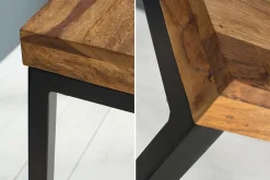 Riess-Ambiente Mehr...|Mehr... > Eleganter Schreibtisch ELEMENTS 118cm braun Sheesham stone finish Metallgestell
