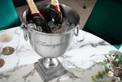 Riess-Ambiente Dekoration > Eleganter Sektkühler CHAMPAGNE 40cm silber Flaschenkühler