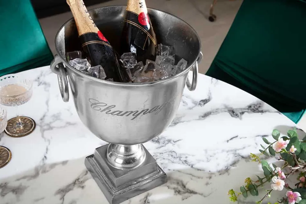 Riess-Ambiente Dekoration > Eleganter Sektkühler CHAMPAGNE 40cm silber Flaschenkühler