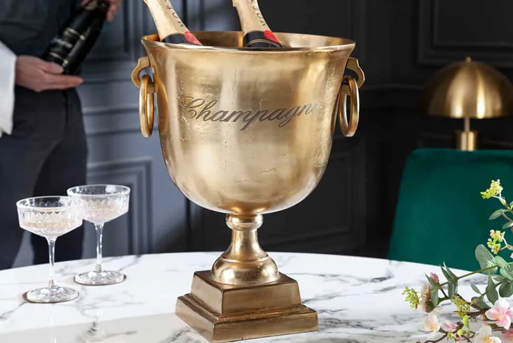 Riess-Ambiente Dekoration|Goldene Möbel > Eleganter Sektkühler CHAMPAGNE 40cm gold Flaschenkühler