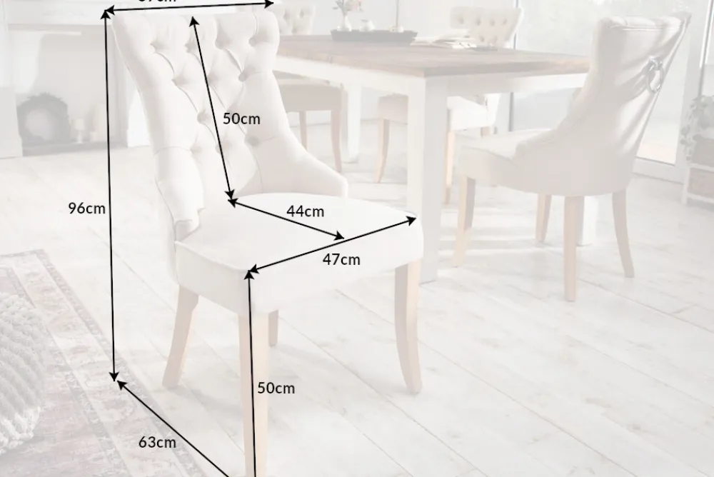 Riess-Ambiente Stühle > Eleganter Stuhl CASTLE beige Leinenstoff Landhausstil mit Komfortgriff