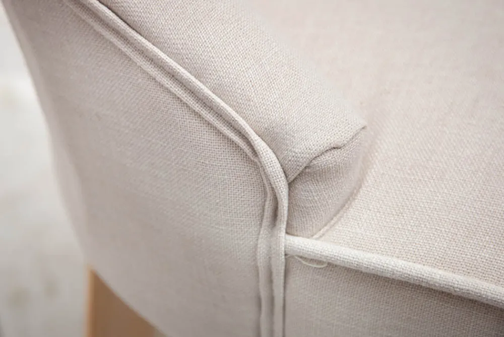 Riess-Ambiente Stühle > Eleganter Stuhl CASTLE beige Leinenstoff Landhausstil mit Komfortgriff