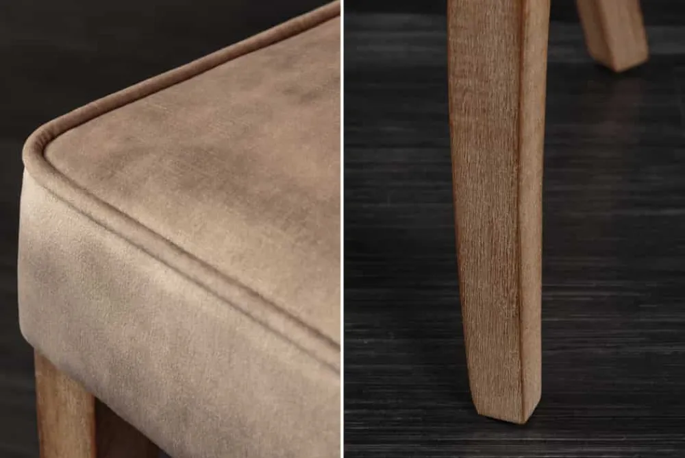 Riess-Ambiente Stühle|Samt Möbel > Eleganter Stuhl CASTLE coffee Samt Landhausstil mit Komfortgriff