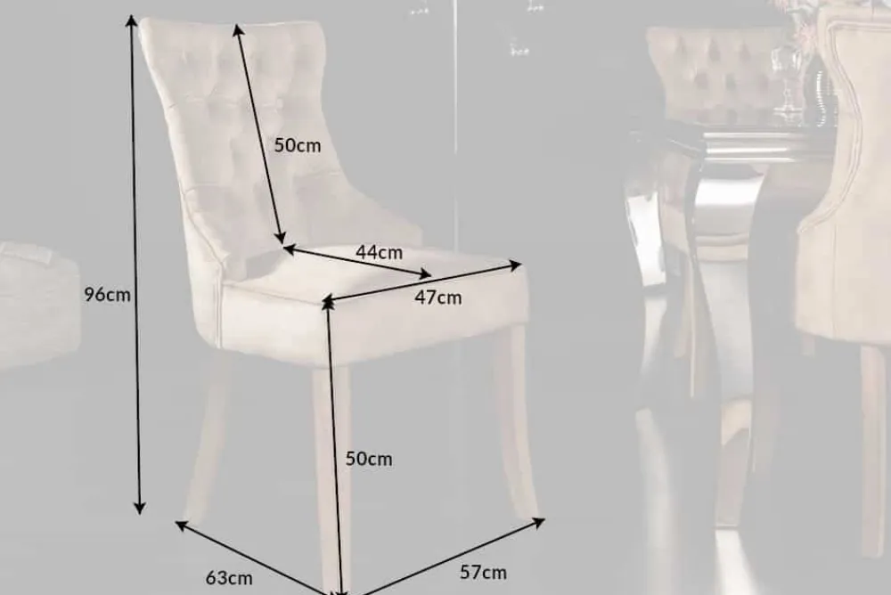 Riess-Ambiente Stühle|Samt Möbel > Eleganter Stuhl CASTLE coffee Samt Landhausstil mit Komfortgriff
