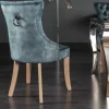 Riess-Ambiente Stühle|Samt Möbel > Eleganter Stuhl CASTLE petrol Samt Landhausstil mit Komfortgriff