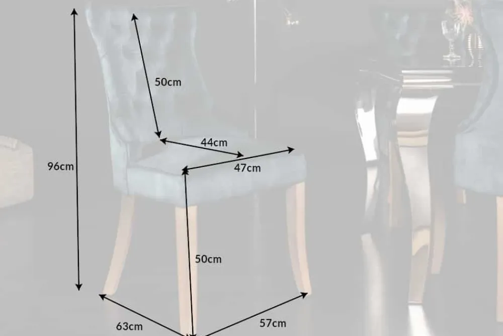 Riess-Ambiente Stühle|Samt Möbel > Eleganter Stuhl CASTLE petrol Samt Landhausstil mit Komfortgriff
