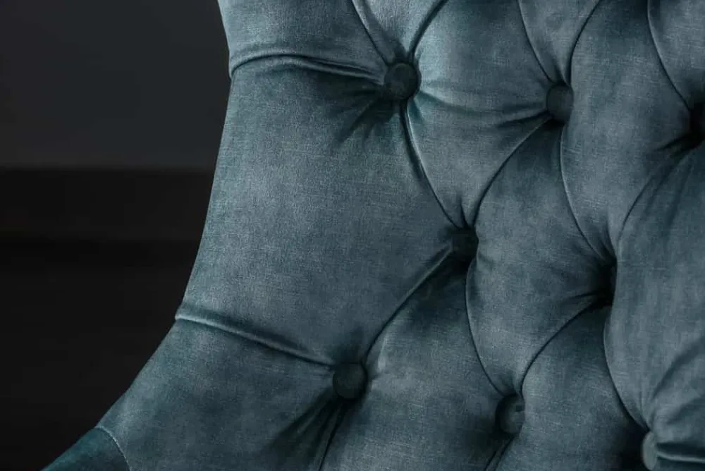 Riess-Ambiente Stühle|Samt Möbel > Eleganter Stuhl CASTLE petrol Samt Landhausstil mit Komfortgriff