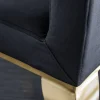 Riess-Ambiente Stühle|Samt Möbel > Eleganter Stuhl MODERN BAROCK schwarz Samt goldene Stuhlbeine aus Edelstahl