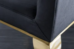 Riess-Ambiente Stühle|Samt Möbel > Eleganter Stuhl MODERN BAROCK schwarz Samt goldene Stuhlbeine aus Edelstahl