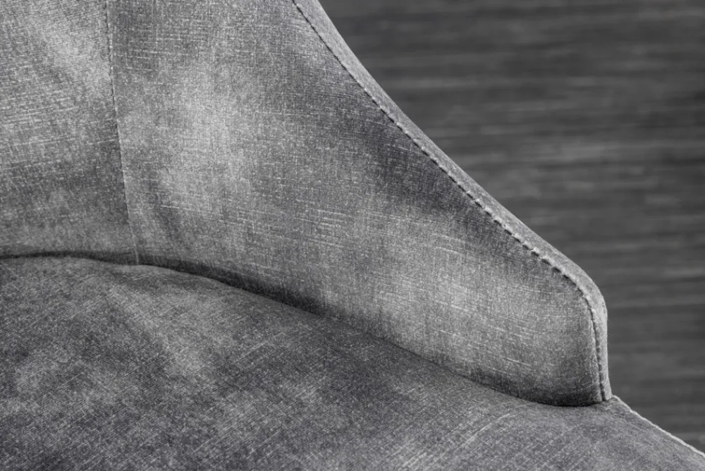 Riess-Ambiente Stühle|Samt Möbel > Eleganter Stuhl MODERN BAROCK grau Samt mit goldenem Löwenkopf