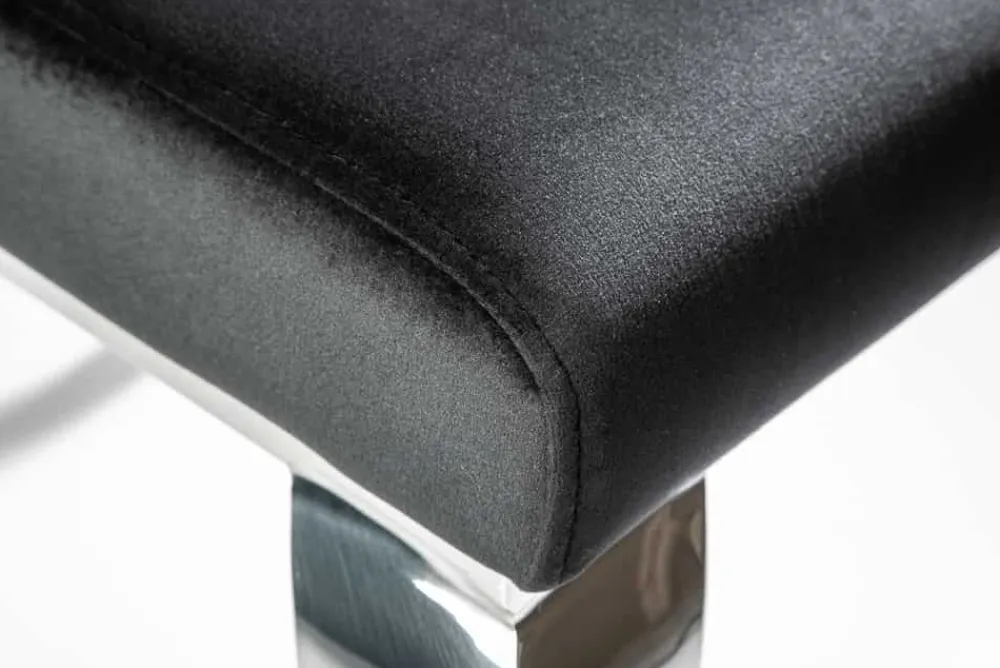 Riess-Ambiente Stühle|Samt Möbel > Eleganter Stuhl MODERN BAROCK schwarz Samt Stuhlbeine aus Edelstahl