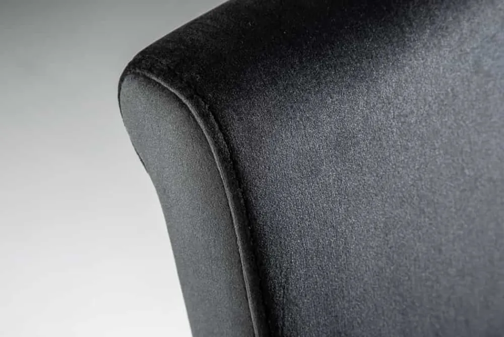Riess-Ambiente Stühle|Samt Möbel > Eleganter Stuhl MODERN BAROCK schwarz Samt Stuhlbeine aus Edelstahl