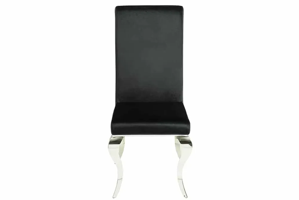 Riess-Ambiente Stühle|Samt Möbel > Eleganter Stuhl MODERN BAROCK schwarz Samt Stuhlbeine aus Edelstahl