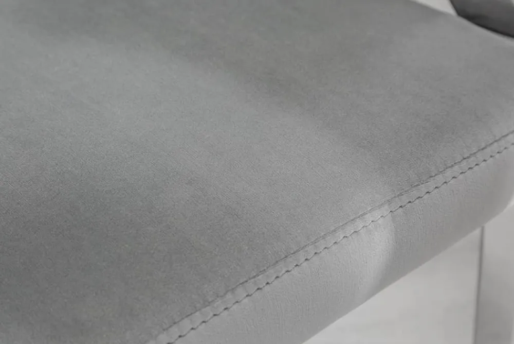 Riess-Ambiente Stühle|Samt Möbel > Eleganter Stuhl MODERN BAROCK edel-grau Samt mit Armlehnen und Zierknöpfen