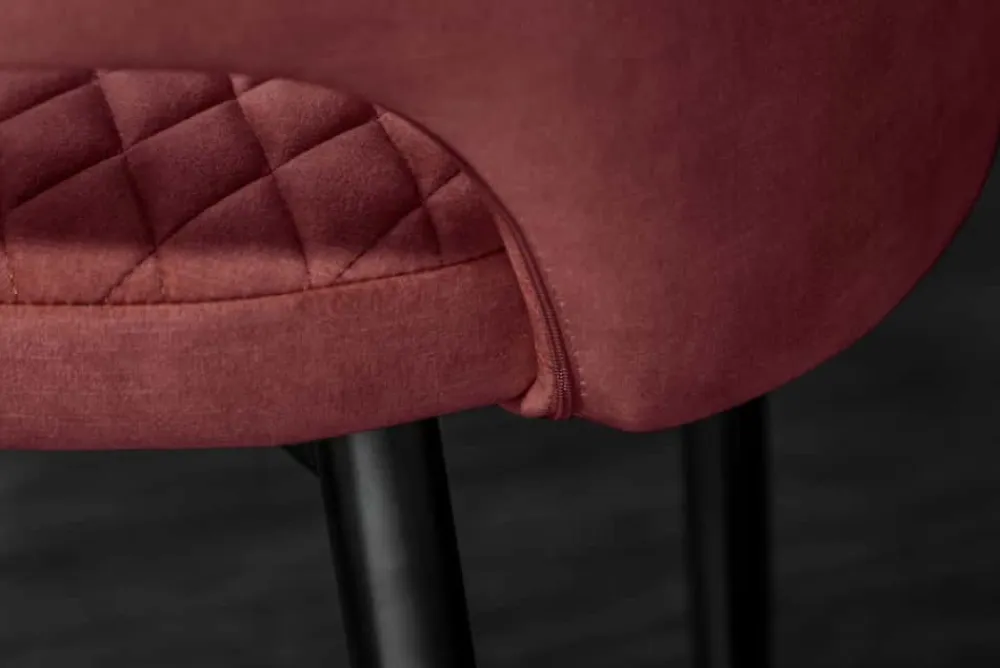 Riess-Ambiente Goldene Möbel|Retro Möbel > Eleganter Stuhl PARIS bordeaux Vogue Seidenstoff Samt goldene Fußkappen und Armlehnen