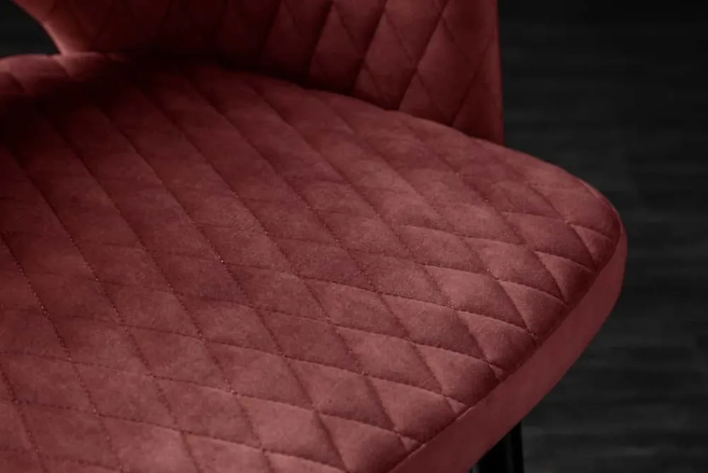 Riess-Ambiente Goldene Möbel|Retro Möbel > Eleganter Stuhl PARIS bordeaux Vogue Seidenstoff Samt goldene Fußkappen und Armlehnen