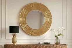 Riess-Ambiente Goldene Möbel|Mehr... > Eleganter Wandspiegel CIRCLE 100cm gold rund mit verziertem Rahmen