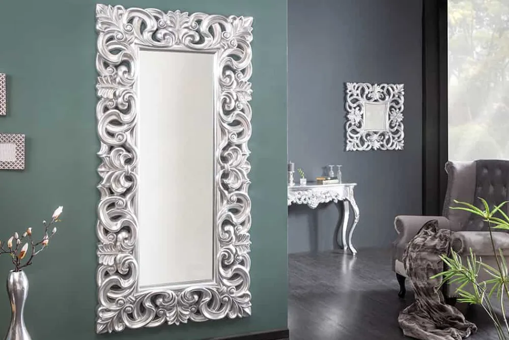 Riess-Ambiente Spiegel > Eleganter Wandspiegel VENICE 180x90cm silber antik Barockstil
