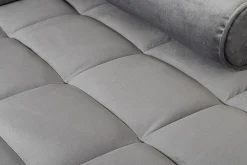 Riess-Ambiente Samt Möbel|Ecksofa > Elegantes Ecksofa COZY VELVET 260cm grau Samt Federkern 3-Sitzer