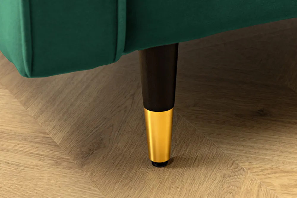 Riess-Ambiente Samt Möbel|Ecksofa > Elegantes Ecksofa COZY VELVET 260cm smaragdgrün Samt Federkern 3-Sitzer