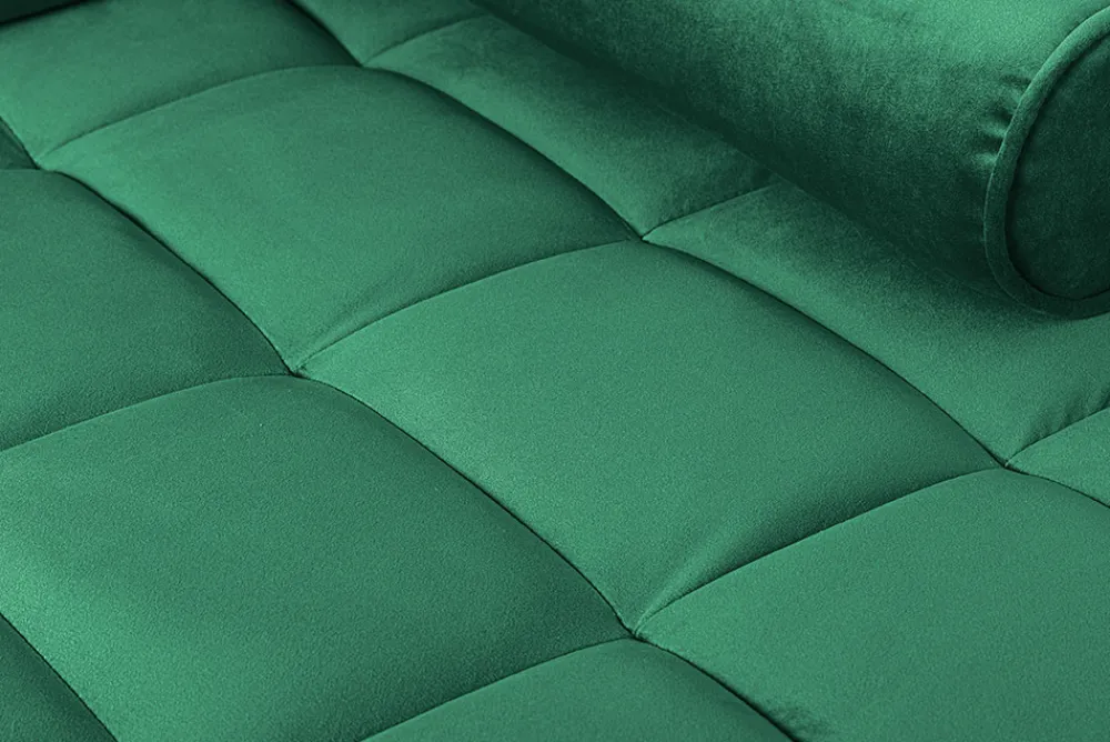 Riess-Ambiente Samt Möbel|Ecksofa > Elegantes Ecksofa COZY VELVET 260cm smaragdgrün Samt Federkern 3-Sitzer