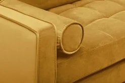 Riess-Ambiente Samt Möbel|Ecksofa > Elegantes Ecksofa COZY VELVET 260cm senfgelb Samt Federkern 3-Sitzer