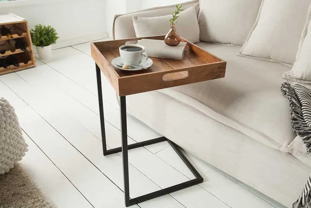 Riess-Ambiente Mehr...|Mehr... > Elegantes Servier Tablett CIANO 40x40cm Akazie Massivholz mit Griffen