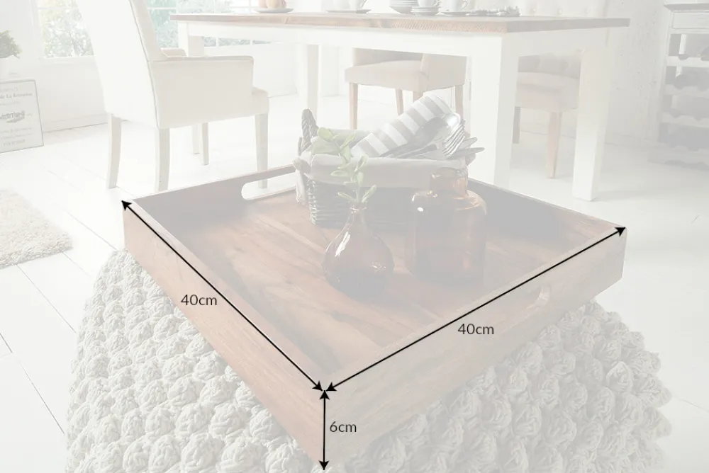 Riess-Ambiente Mehr...|Mehr... > Elegantes Servier Tablett CIANO 40x40cm Akazie Massivholz mit Griffen
