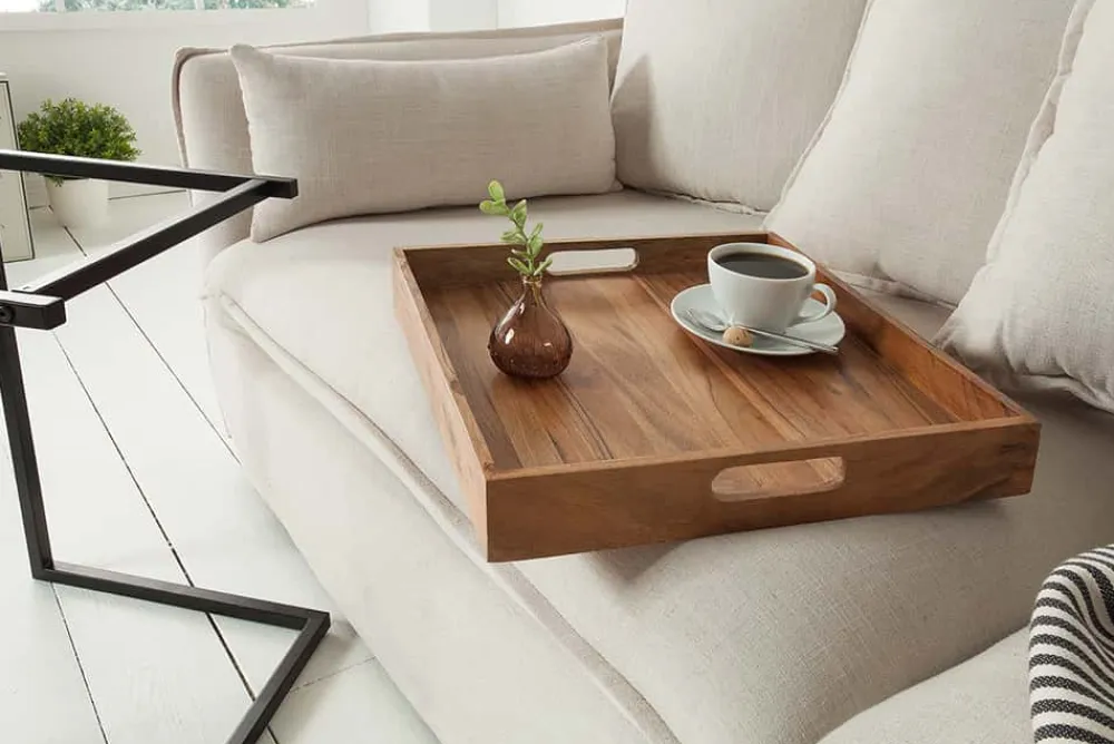 Riess-Ambiente Mehr...|Mehr... > Elegantes Servier Tablett CIANO 40x40cm Akazie Massivholz mit Griffen