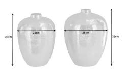 Riess-Ambiente Dekoration|Vasen > Elegantes Vasen 2er Set ORIENTAL 32cm silber im Rice Hammerschlag Design