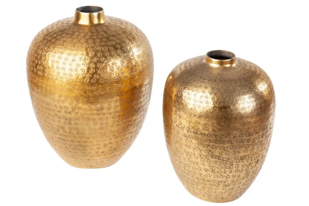 Riess-Ambiente Dekoration|Goldene Möbel > Elegantes Vasen 2er Set ORIENTAL 33cm gold in Handarbeit verziert