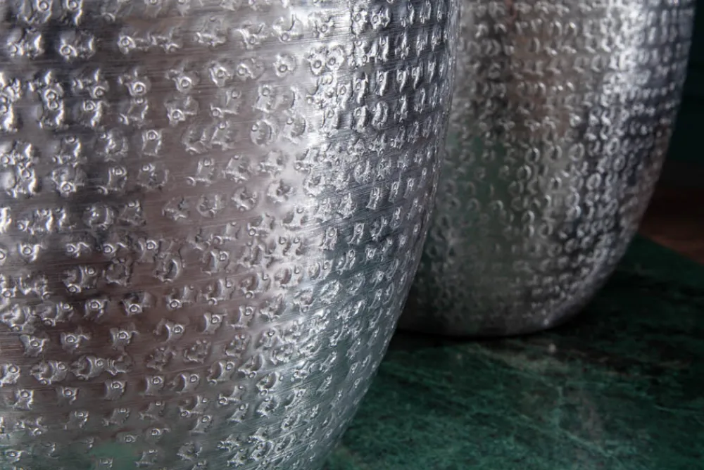 Riess-Ambiente Dekoration|Vasen > Elegantes Vasen 2er Set ORIENTAL 33cm silber in Handarbeit verziert