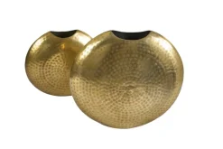 Riess-Ambiente Dekoration|Goldene Möbel > Elegantes Vasen 2er Set ORIENTAL 44cm gold im Grid Hammerschlag Design
