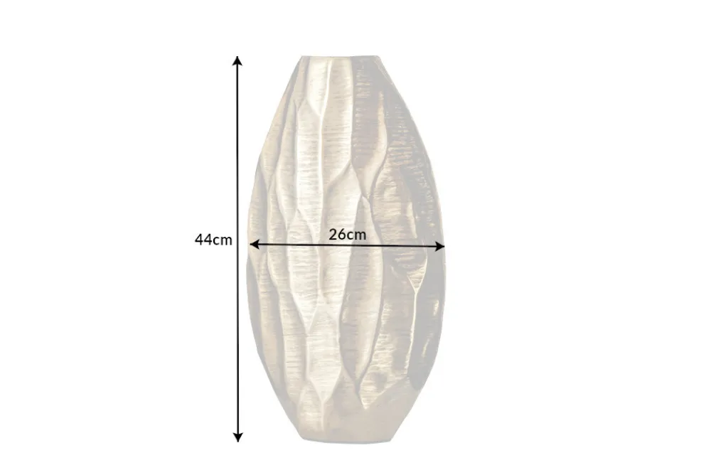 Riess-Ambiente Dekoration|Goldene Möbel > Elegante Vase ORGANIC ORIENT 44cm gold Hammerschlag Design