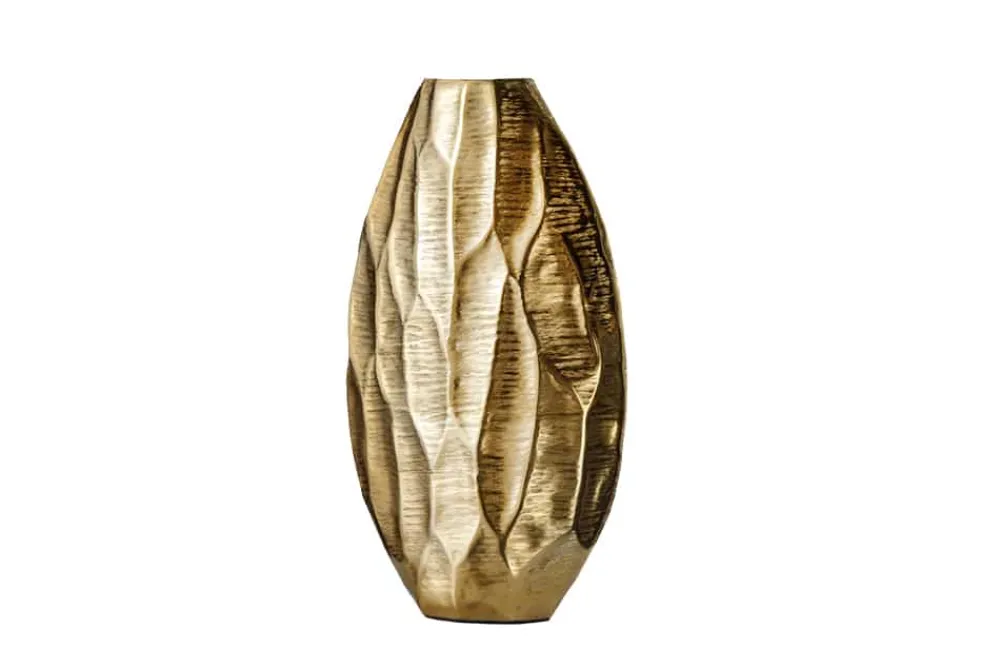 Riess-Ambiente Dekoration|Goldene Möbel > Elegante Vase ORGANIC ORIENT 44cm gold Hammerschlag Design