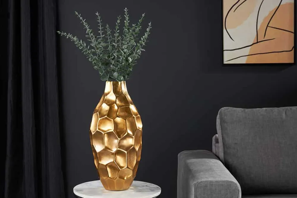 Riess-Ambiente Dekoration|Vasen > Elegante Vase ORGANIC ORIENT 45cm gold Hammerschlag Design