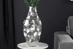 Riess-Ambiente Dekoration|Vasen > Elegante Vase ORGANIC ORIENT 45cm silber Hammerschlag Design