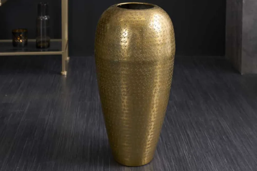 Riess-Ambiente Dekoration|Goldene Möbel > Elegante Vase ORIENTAL 50cm gold im Wild Hammerschlag Design
