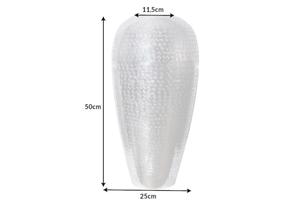 Riess-Ambiente Dekoration|Vasen > Elegante Vase ORIENTAL 50cm silber im Wild Hammerschlag Design
