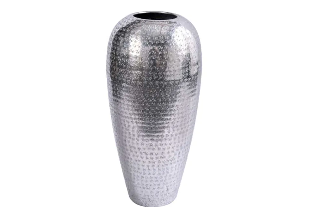 Riess-Ambiente Dekoration|Vasen > Elegante Vase ORIENTAL 50cm silber im Wild Hammerschlag Design