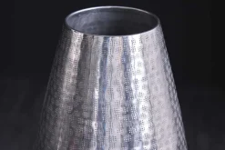 Riess-Ambiente Dekoration|Vasen > Elegante Vase ORIENT 50cm silber im Grid Hammerschlag Design