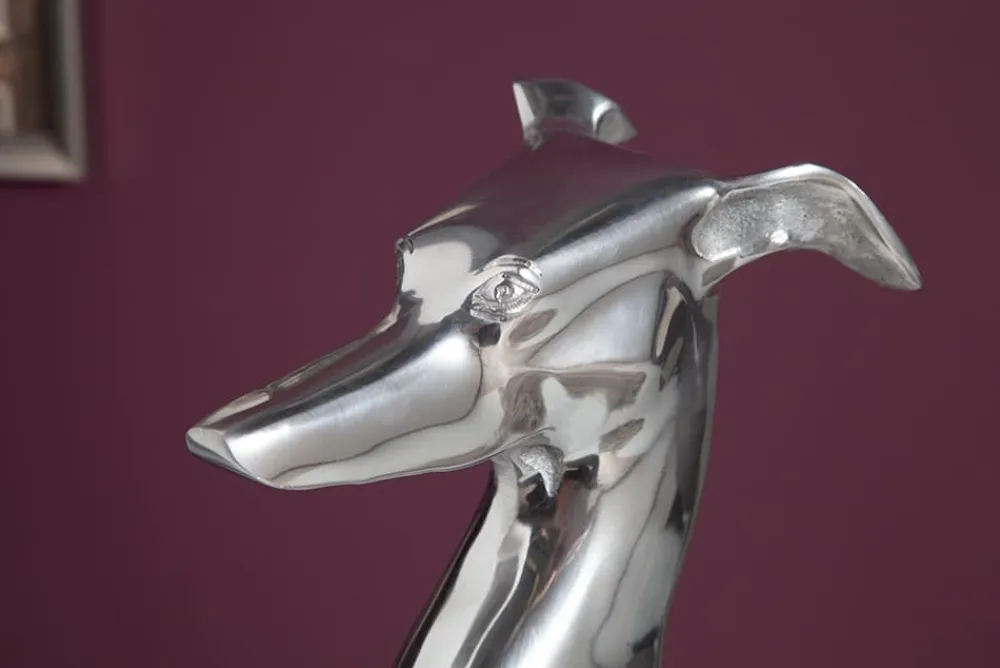 Riess-Ambiente Dekoration > Elegante Windhund Skulptur GREYHOUND 70cm Aluminium Design Figur